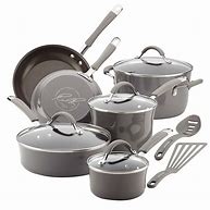 Image result for Rachael Ray Classic Brights Nonstick Hard Enamel 14-Piece Cookware Set In Marine Blue - Rachael Ray - Alu Cookware Sets - 14 - Marine Blue