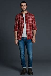 Image result for Red with White Mixed Flannel Shirt for Men
