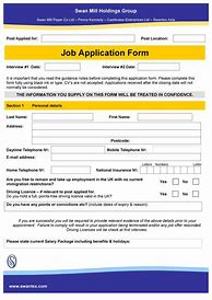 Image result for Job Application Form Template UK