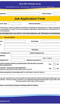 Image result for Example of Job Application Form
