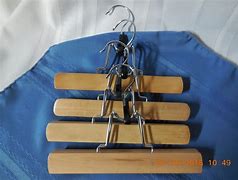 Image result for Money's Worth Wooden Pant Hangers