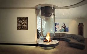 Image result for Round Gas Fireplace