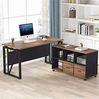 Image result for Standing L-shaped Desk with File Cabinet