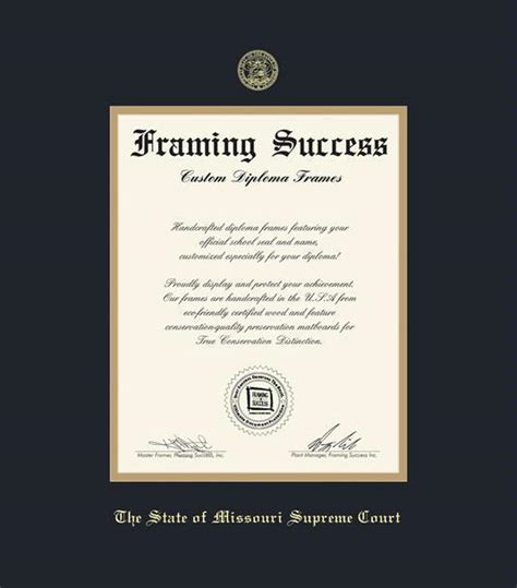 Custom Diploma Frames & Certificate Frames   Framing Success  Missouri  