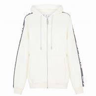 Image result for Off White Logo Print Hoodie Blue