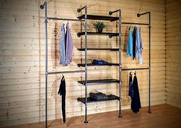 Image result for Pipe Clothing Rack Wall Mounted in Bedroom