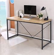 Image result for Glass and Wood Basic Desk