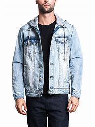 Image result for Distressed Denim Jacket with Hoodie