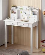 Image result for Small Kids Desk with Hutch and Drawers
