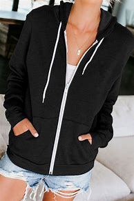 Image result for women's black zip up hoodies