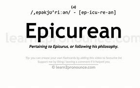 Image result for epicurean definition