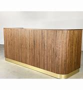 Image result for Natural Wood Reception Desk