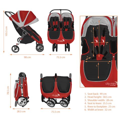 Baby Jogger City Mini Double (Crimson)  Amazon.co.uk  Baby