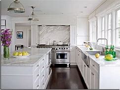 Image result for White Kitchen with Dark Quartz Countertops