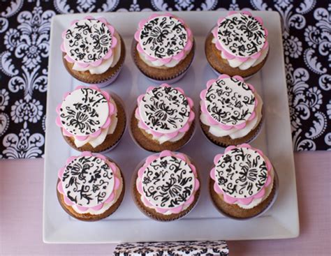Pink and Black Damask Baby Shower