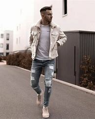 Image result for White Shirt with Jean Jacket