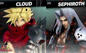 Image result for SmashBros Sephiroth vs Cloud