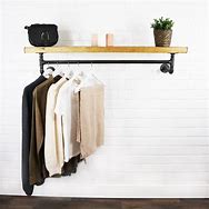Image result for Clothing Rack Wall Mount with Shelves