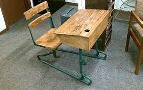Image result for Antique Student Desk with Inkwell