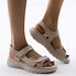 Image result for Women's Sandals Wedge Sandals Orthopedic Sandals Bunion Sandals Wedding Sandals Buckle Wedge Heel Round Toe Vintage Daily PU Leather Loafer Spring Sum