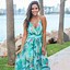 Image result for Women's Tropical Print Maxi Dress - Blue Multi, Size S By Venus