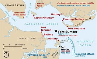 Image result for Fort Sumter Civil War Map