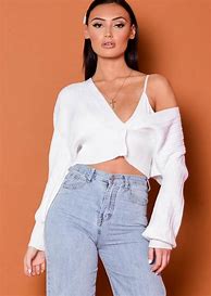 Image result for White Cardigan Crop Top