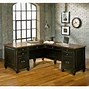 Image result for Wood L-shaped Desk with Hutch