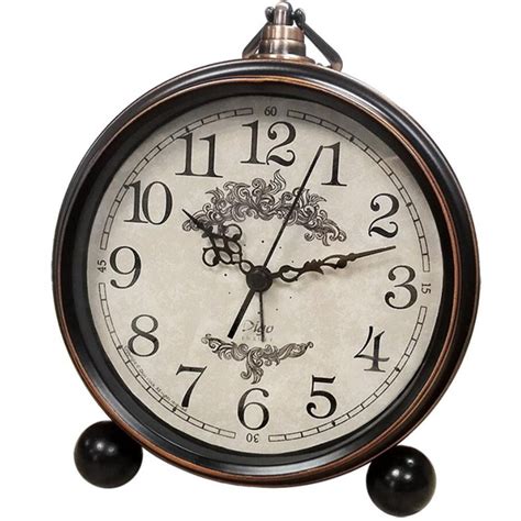 Vintage Retro Old Fashioned Alarm Clock Quiet Non Ticking Desk Clock  