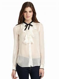 Image result for Sheer Blouse White Ladies