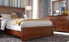 Image result for Rooms To Go Belcourt Cherry 3 Pc Queen Panel Bed