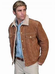 Image result for Brown Fur Denim Jacket