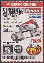 Image result for Bauer 10 Amp Deep Cut Variable Speed Band Saw