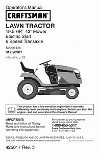 Image result for Craftsman Lawn Mower 917 Manual