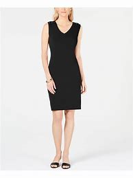 Image result for Women's Button Sleeve Sheath Dress, Black, Size M By Chico's