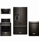 Image result for Cabinets with Black Stainless Appliances