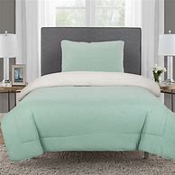 Image result for Mainstays Jersey Sherpa Comforter Set, Polyfill, T/Txl, Classic Mint Heather, 2Pcs
