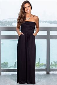 Image result for Black Strapless Maxi Dress