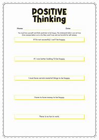 Image result for Positive Thinking Worksheets Adults