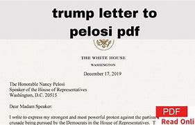 Image result for Printable Trump Letter to Pelosi