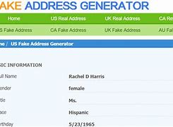 Image result for Fake Address Generator