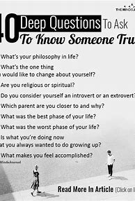 Image result for Questions to Ask When Getting to Know Someone