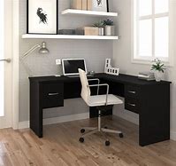 Image result for Black Corner Office Desk