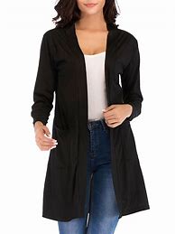 Image result for Black Open Front Cardigan Sweater