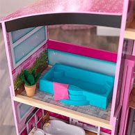 Image result for Kidkraft Shimmer Mansion Wooden Dollhouse For 12-Inch Dolls With Lights & Sounds And 30-Piece Accessories, Gift For Ages 3+