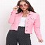 Image result for Pastel Pink Denim Jacket