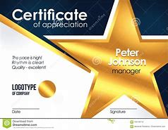 Image result for Gold Star Award Certificate