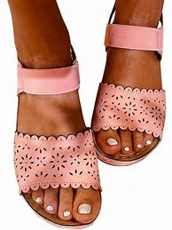 Image result for Summer Sandals Female Wedge Platform Flat Toe Sandals Beach Orthopedic Open Flop Heel Comfy Flip Fashion Sole Outdoor Big Anti Mule Soft Genuine