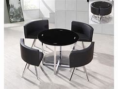 Image result for Black Glass Round Dining Table