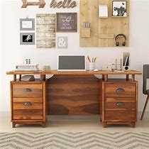 Image result for Office Desk Wooden and Steeel